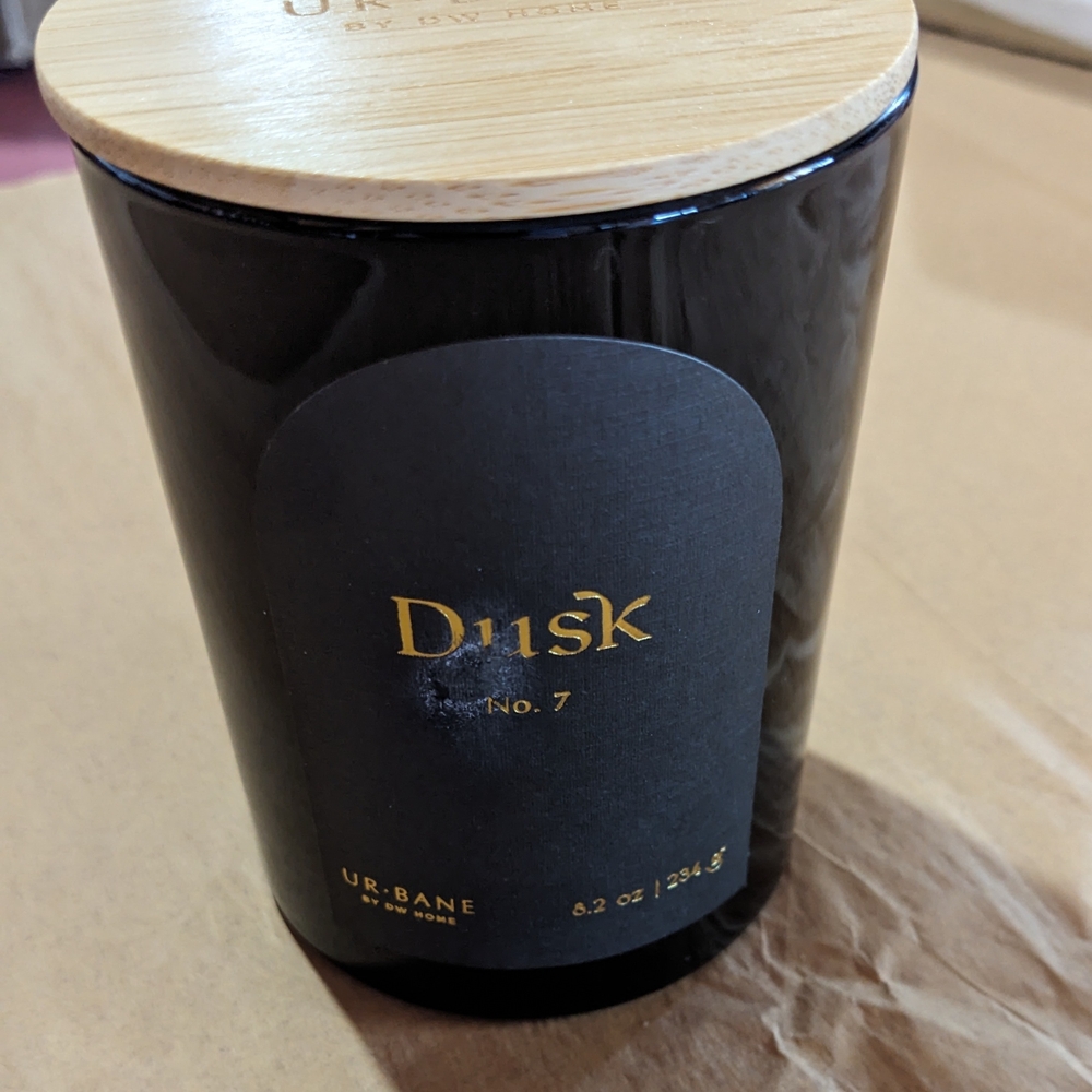 Dusk No. 7 Black Candle Jar by Urbane 8.1 oz Single Wick Wooden Lid